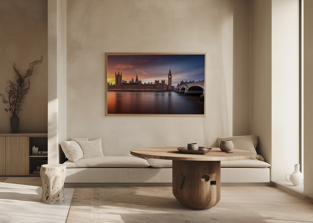 London Palace of Westminster Sunset Poster