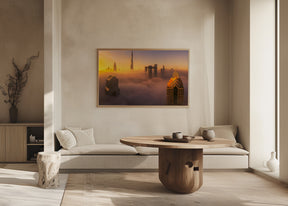 Dubai foggy sunrise in the city A738873 Poster