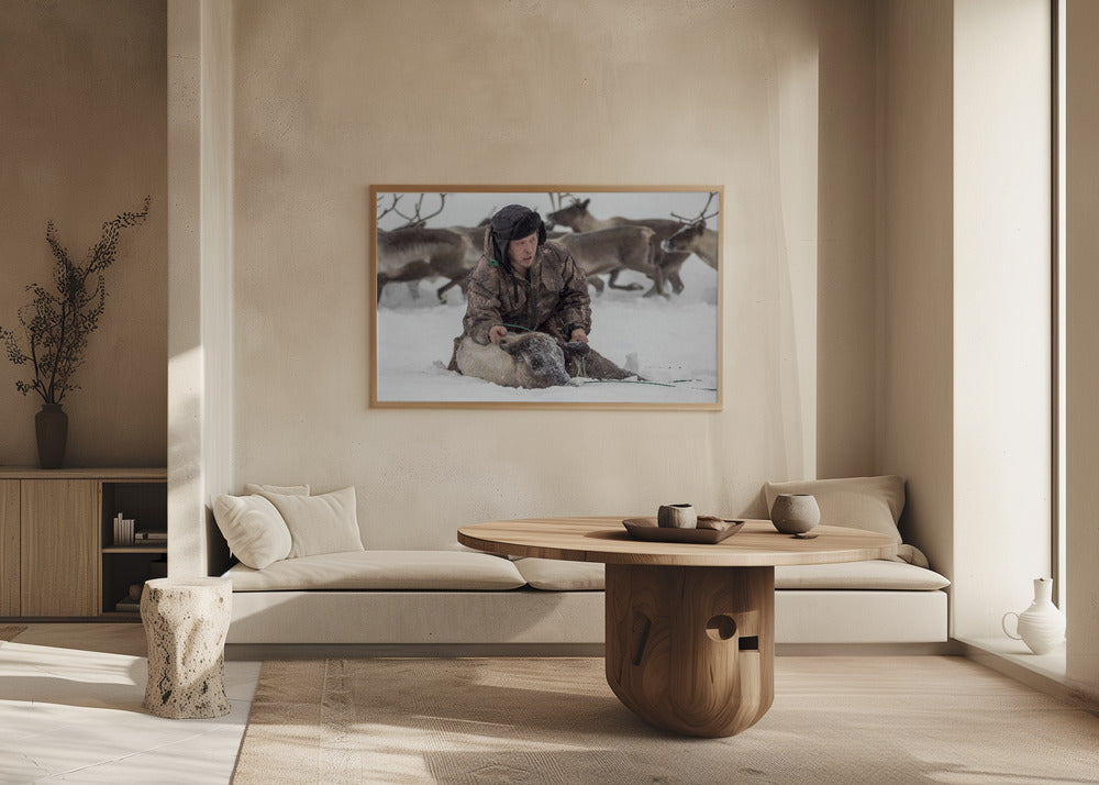 Kolya catches reindeer Poster