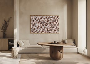 Wavey Beige Pattern Square Poster