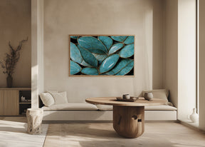 Turquoise Leafs Poster