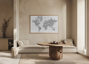 Detailed world map with cities, Jimmy Poster