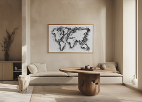 Gray strokes world map Poster