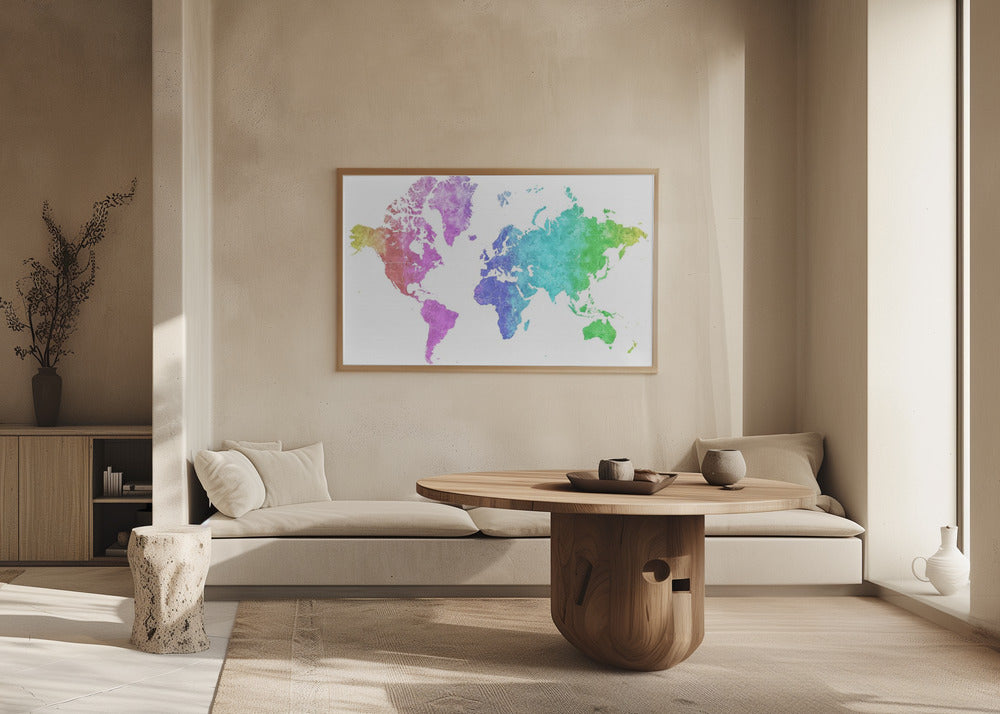 Jude watercolor world map Poster