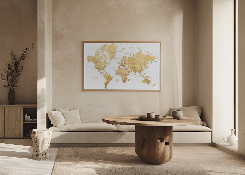 Rossie world map in Spanish Poster