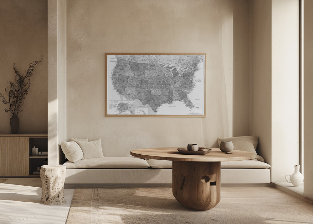 Highly detailed map of the United States Jimmy Poster