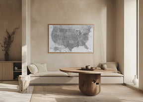 Highly detailed map of the United States Jimmy Poster