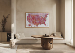 Highly detailed map of the United States, Tatiana Poster