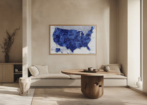 Highly detailed map of the United States, Gulzar Poster