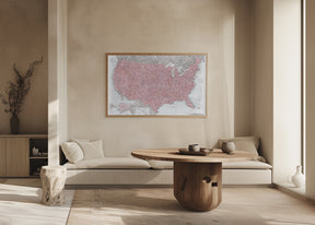 Highly detailed map of the United States, Gopi Poster