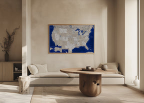 Highly detailed map of the United States, Kameryn Poster