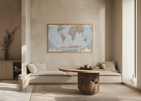 Classic world map in watercolor, Therese Poster