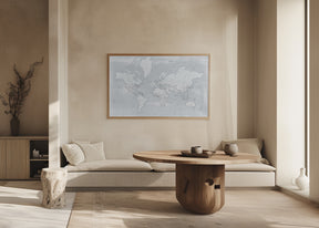 Detailed world map with cities, Maeli cold Poster