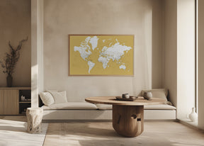 Detailed world map with cities, Andrew Poster