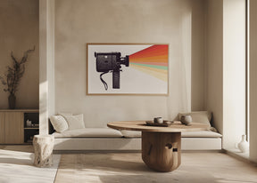 Movie Camera Rainbow Poster