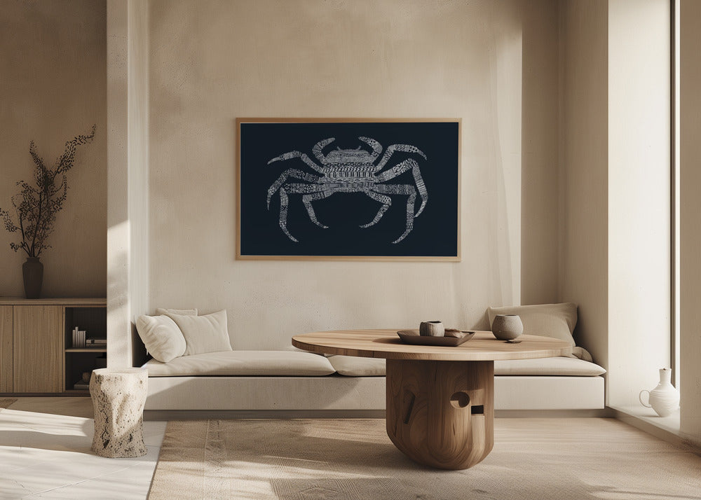 Crab Blue Poster Blue Poster