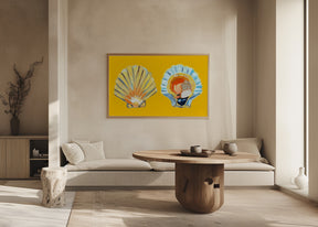 Scallops On Yellow Poster