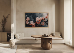 Coral Floating Blossoms Poster