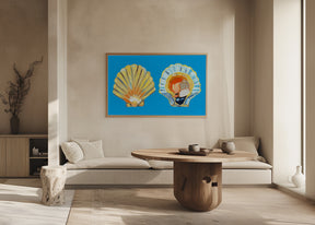 Scallops On Blue Poster