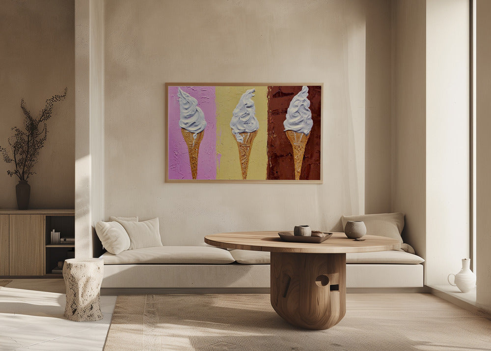 Ice Creams On Neapolitan Poster