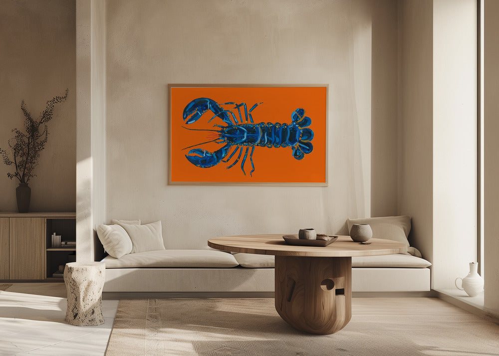 Lobster On Orange Poster