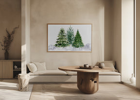 Three watercolor Christmas trees Poster