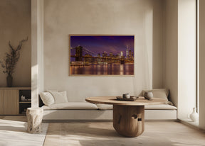 BROOKLYN BRIDGE New York City Sunset Poster