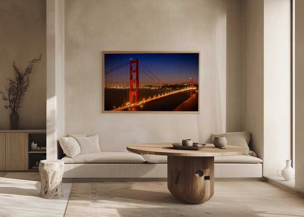 Evening Cityscape of Golden Gate Bridge Poster