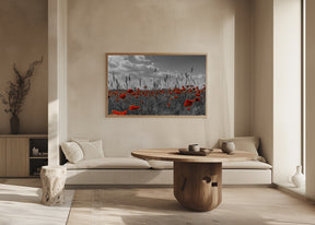 Field of poppies in colorkey Poster