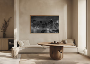 NEW YORK CITY Monochrome Nightscape | Panoramic Poster