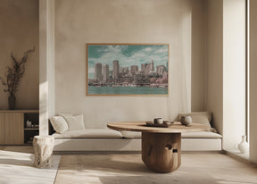 BOSTON Skyline | urban vintage style Poster