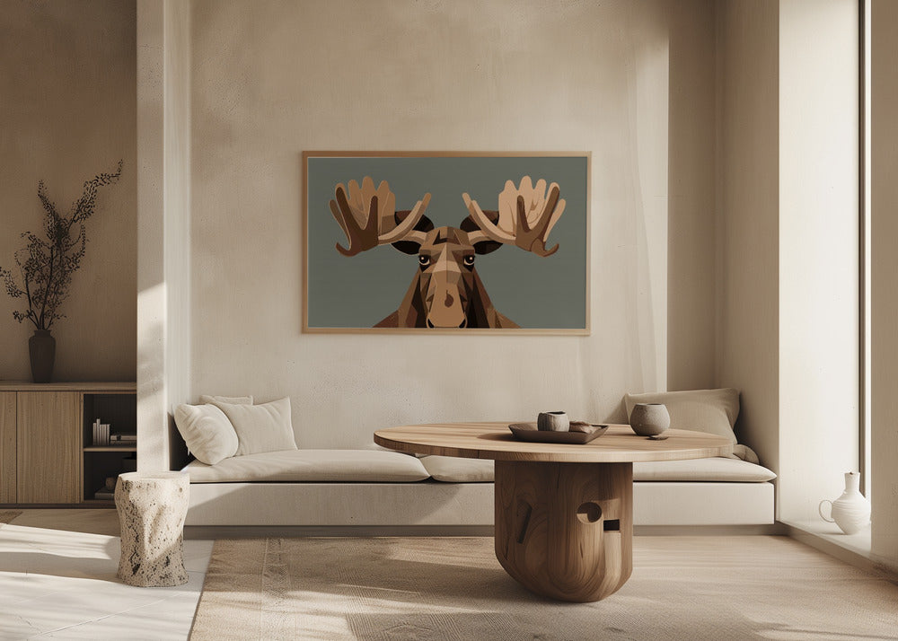 Staring Moose Poster