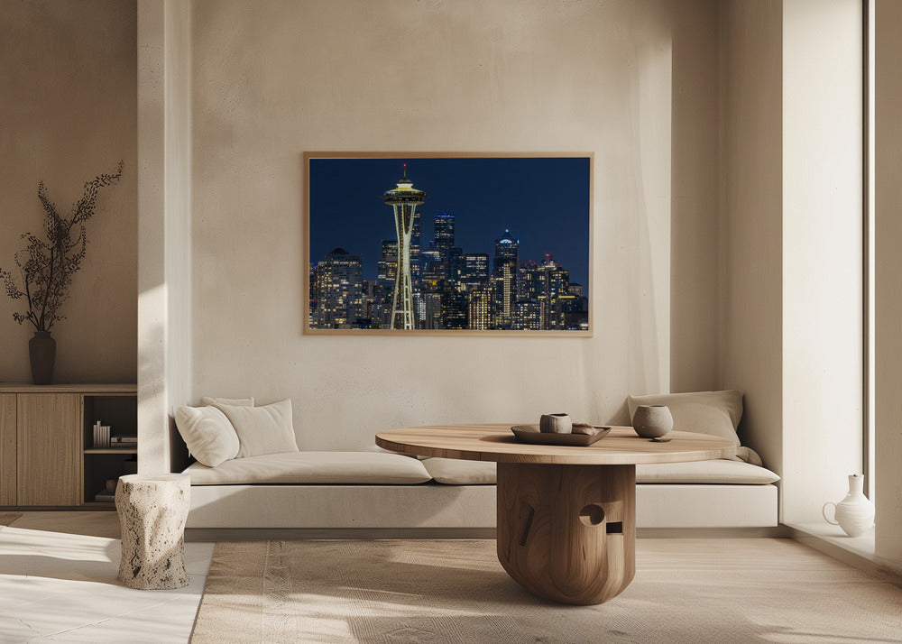 Breathtaking Seattle skyline at blue hour Poster