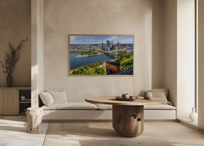 Impressive Pittsburgh Skyline with Duquesne Incline Poster