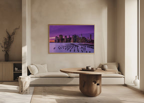 New York Violet Sunset Poster