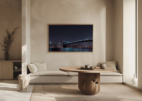 Manhattan Skyline and Brooklyn Bridge Poster