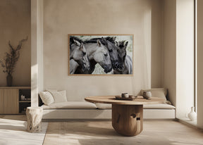 Four Konik Horses Poster