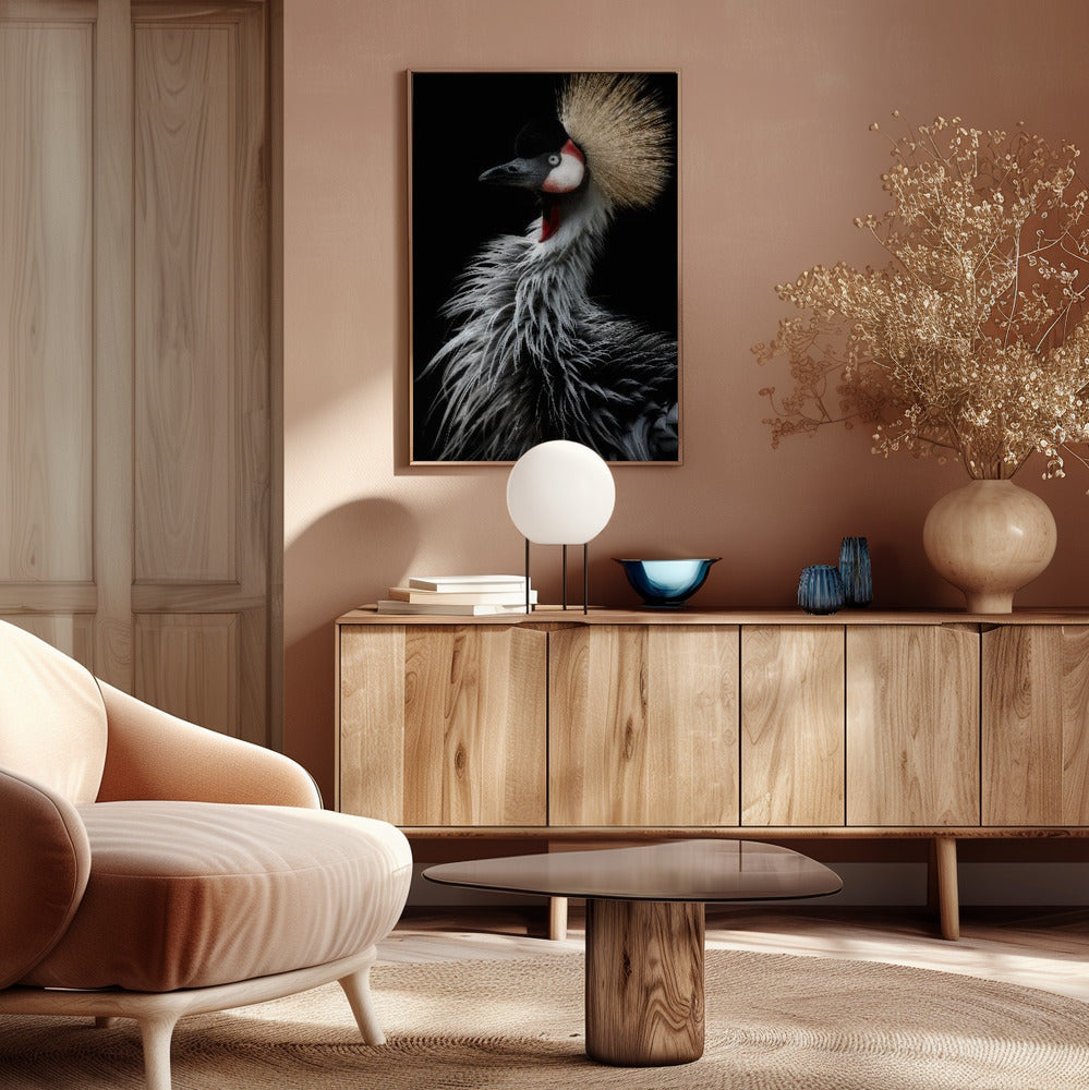 Crowned crane's portrait Poster