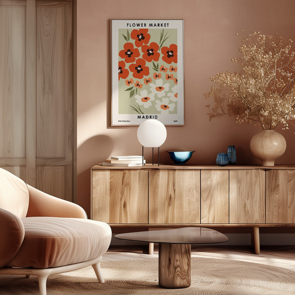 Flower Market Madrid Poster