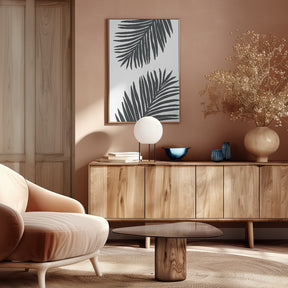 Palm Leaf Gray 01 Poster