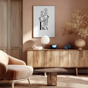 Fika line art illustration Poster