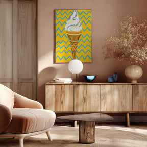 Ice Cream Yellow Zigzag Poster