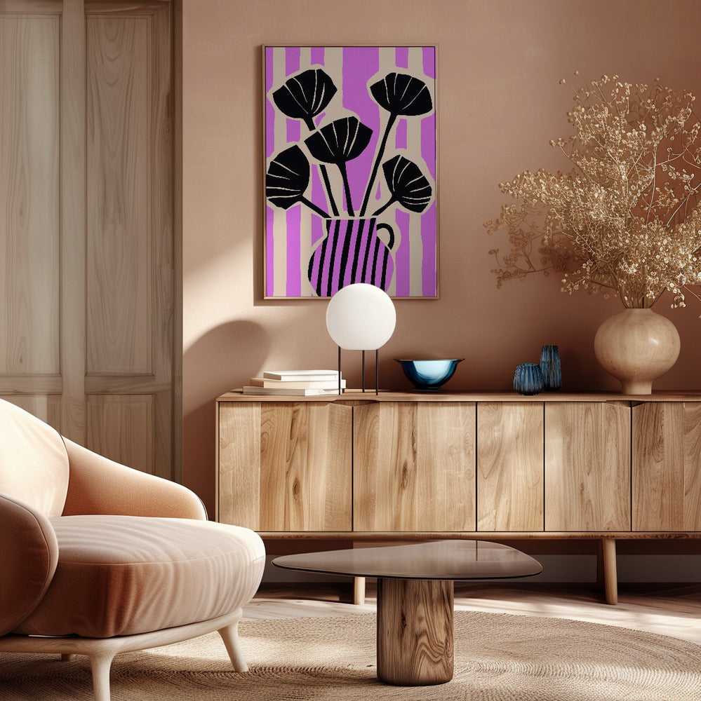 Stripes Still Life Purple Poster