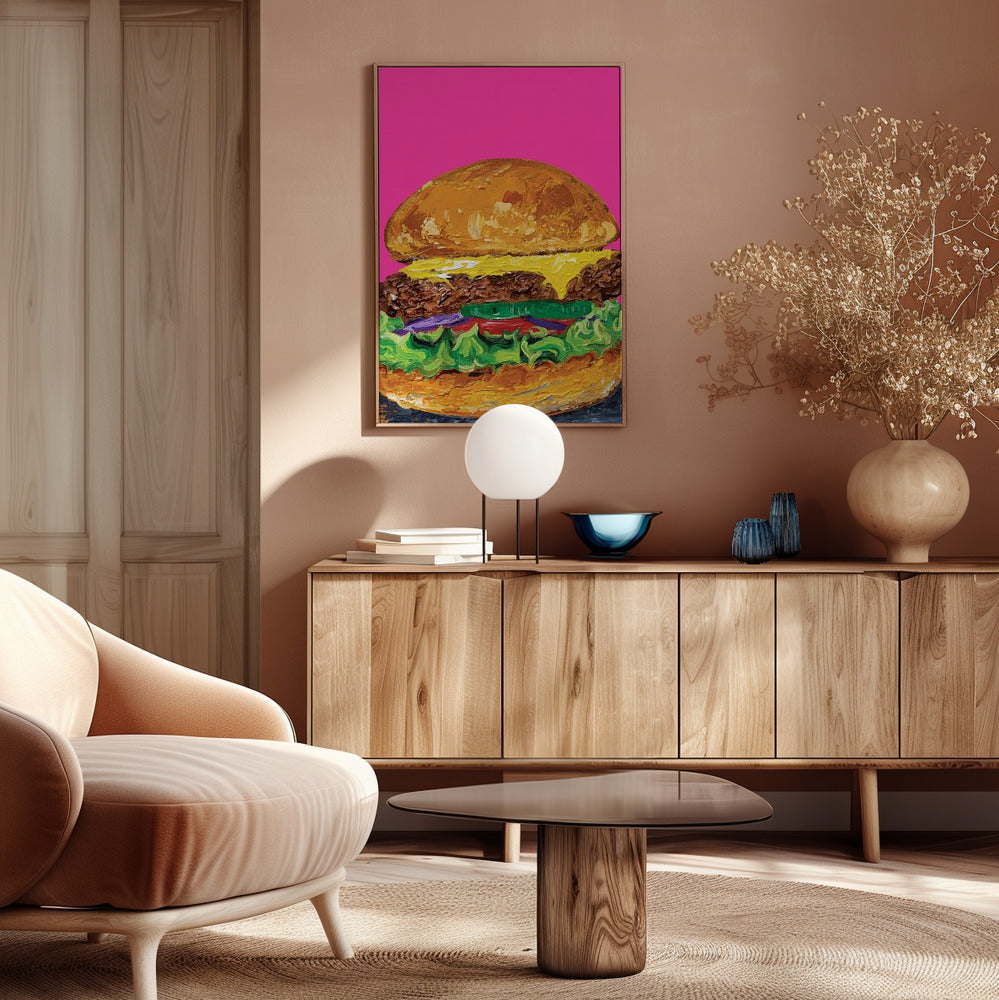 Burger Pink Poster