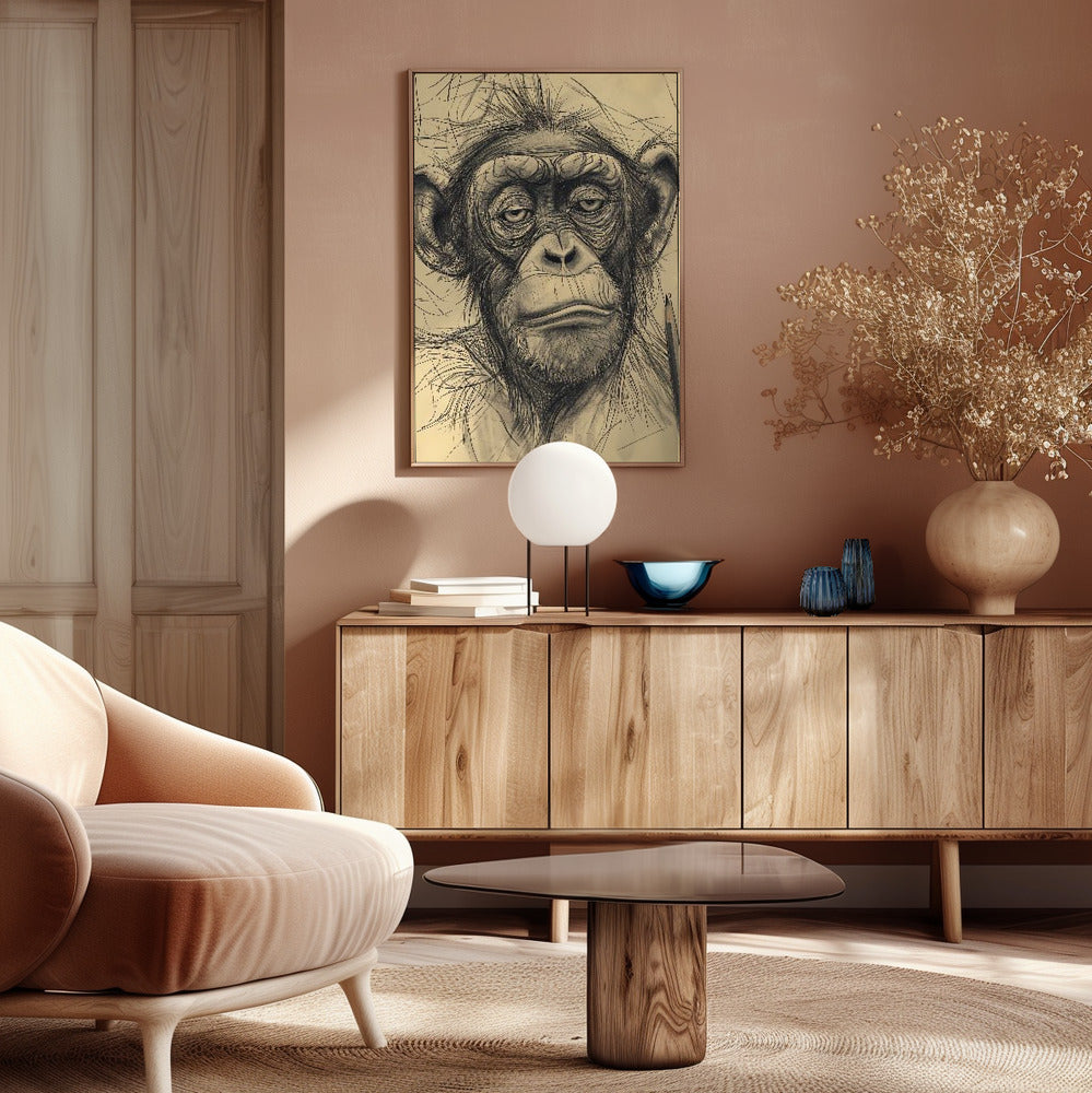 Monkey drawing Poster