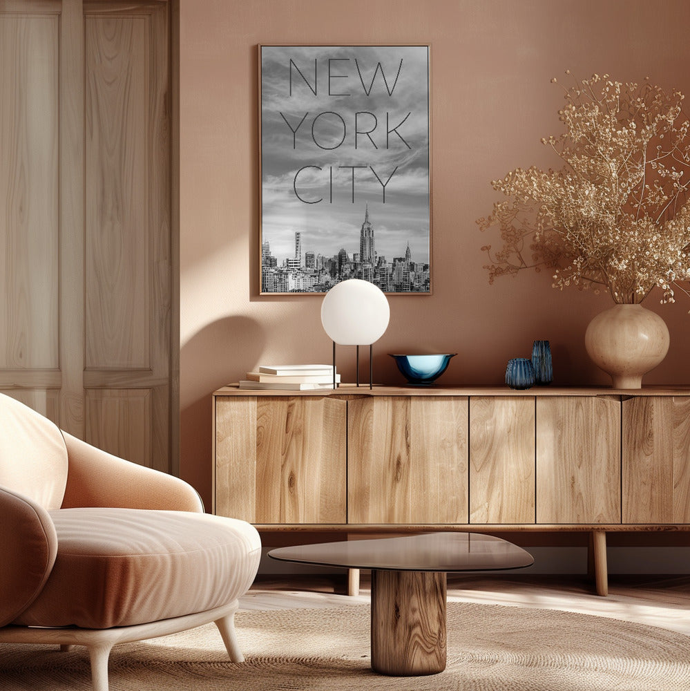 NYC Midtown Manhattan | Text &amp; Skyline Poster