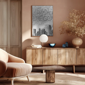 SAN DIEGO Skyline | Text Poster