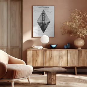 Coordinates SAN FRANCISCO Golden Gate Bridge Poster