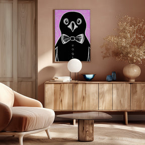 Penguin with bow tie Poster