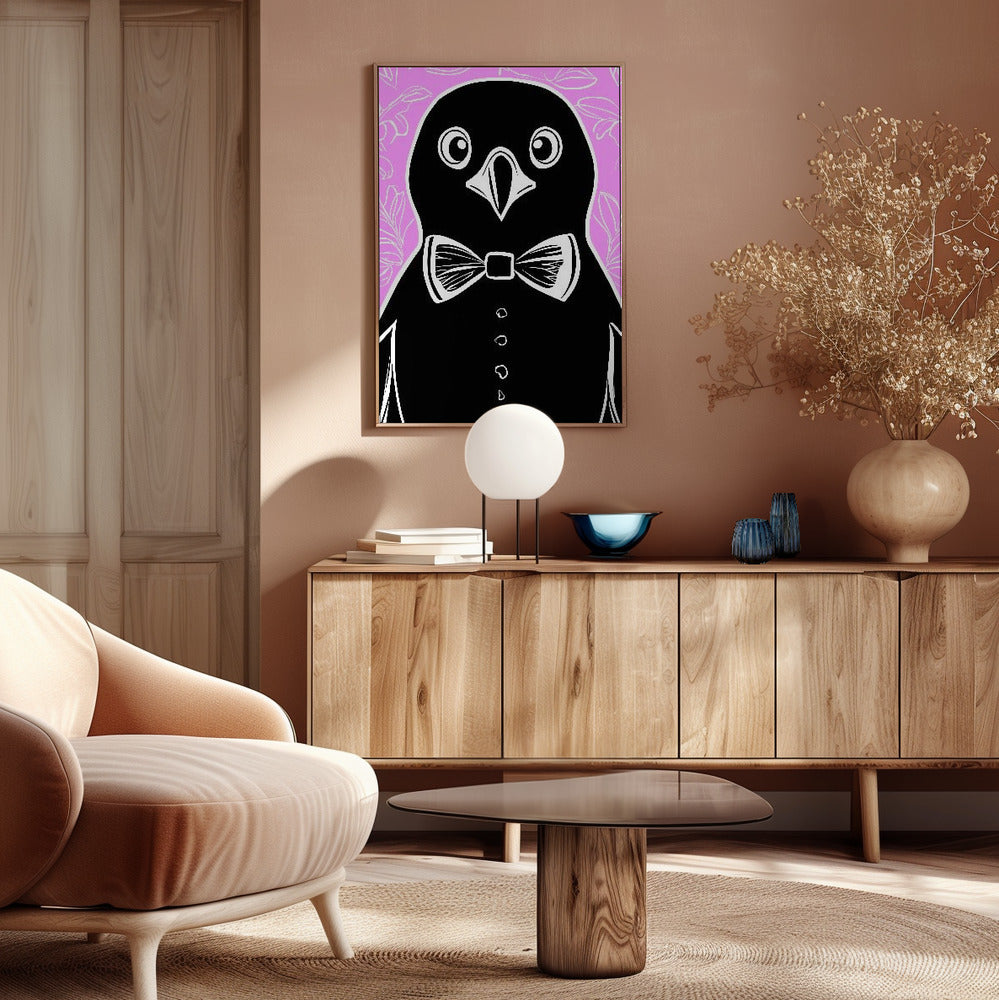 Penguin with bow tie Poster